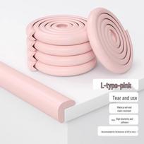 Soft Wall Corner Protector: Round Arc Decorative Strip for Baby Safety rožinė spalva