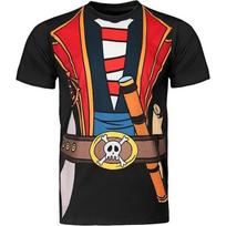Pirate Shirt Men's Patterned T-shirt Suitable for Halloween Pirate Themed Parties S
