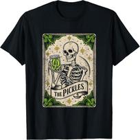 The Pickles Tarot Card Skeleton Canning Season Gardener T-Shirt S juoda