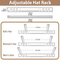 Cowboy Hat Wall Hanger Acrylic Cap Display Rack with 3-position Adjustment Wall Hat Holder Organizer for Closet Bedroom Mudroom