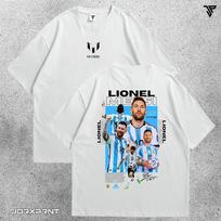 Messi Grafinis Marškinėlis Medvilnės Džersis Oversize Y2k Vyrams Moterims Trumpomis Rankovėmis Sportinis Patogus Laisvas Moteriški Vyriški Drabužiai 4XL white