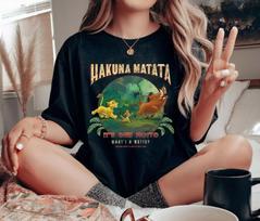 Disney Liūtas Karalius Hakuna Matata Šūkis Simba Timonas Pumba Unisex Suaugusiųjų 100% Medvilnės Marškinėliai Vyriški Moteriški Marškinėliai Viršus S