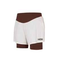 Hoka One One Two In One Color Block Elastic Waist Three Quarter Casual Shorts Women shorts 1182254-VLLC S