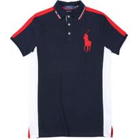 Ralph Lauren SS25 Big Pony Color Block Big Pony Logo Embroidery Cotton Short Sleeve Polo Shirt Men 710779085-001 S