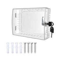 Lockable Thermostat Lock Box Cover Thermostat Lock Box with Key Clear Thermostat Guard with Lock Easy to Install 1
