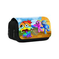 Rainbow Friends Nylon Pen Bag With Compartments For School Supplies And Office Use StyleA