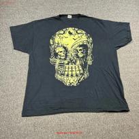 Skull Reaper T Shirt Mens 2XL Grim Graveyard Horror Spooky Glow vintage Washed Versatile Slightly Soft Comfortable fashion S įvairiaspalvis