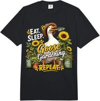 Funny Goose Gardening Routine Sunflower Humor Comfort Colors Adult Heavyweight T-Shirt S įvairiaspalvis