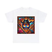 Unisex Adult T Shirt Happy Cowboy Hat Roses Alligator Weird Obscure Funny Quirky S įvairiaspalvis