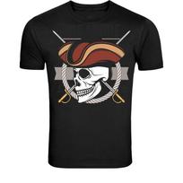 Pirate Skull Hat T-Shirt - Vintage Buccaneer Skeleton Graphic Tee S įvairiaspalvis