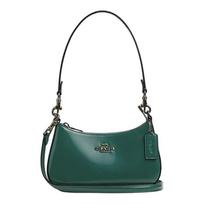COACH Teri 20 Logo Zip Closure Calfskin Crossbody Shoulder Bag Small Women's Emerald žalia