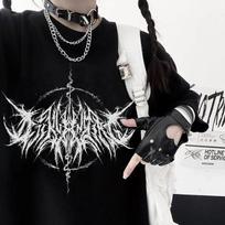 Women T-shirt 90s Vintage Hip Hop Streetwear Kawaii Fashion Casual Tops Men's T Shirt Lightning Letter Print Y2K Goth Punk XS juoda
