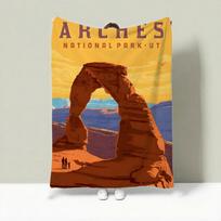Park A-Arches National Park Throw Lightweight 240g Flannel Blanket Soft Skin-friendly for Summer Cooling 75x90cm