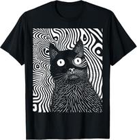 Trippy Cat | Pastel Goth Gothic Grunge Alt Punk Weirdcore T-Shirt S įvairiaspalvis