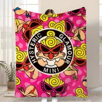Fashion H-Hysteric MiniS Throw Kid-Friendly Flannel Throw Blanket Soft Warm Anti-Static Washable All Season 75x90cm