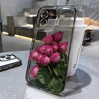 Minimalist Rose Case For iPhone 16 15 14 13 12 11 Pro Max XS X XR 8 7 Plus 16e SE 2020 Flower Shockproof Clear Silicone Cover iPhone 13 mini
