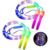 2 Pack LED Light Up Jump Rope Adjustable Length and Three Light Modes Speed Skipping Rope for Kid, Light Show, Fitness