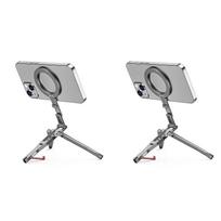 2X Magnetic Pocket Phone Tripod Holder with Hook Foldable Magsafe Phone Holder Strap for IPhone Android/Huawei