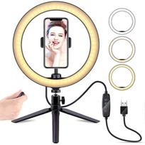 Dimmable Led Beauty Ringlight With Tripod Stand Smart Phone Holder