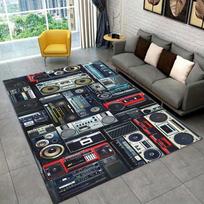Retro Boombox RugVintage Music Themed Carpet for Living Room Fun and Nostalgic Home Decor Anti slip carpet can be machine washed 40cm x 60cm