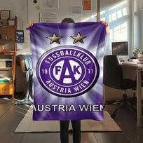 FK Austria Wien Spausdinta flanelės antklodė, Aukštos kokybės, Patogi visais metų laikais, Namų dekoras, Šiluma ir komfortas 80cm x 120cm purple