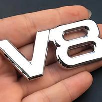 V8 Emblem Metal Sticker Badge Fender For V8 Racing Emblem Auto For Car Motorcycle Truck SUV sidabras