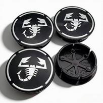 4pcs Scorpion Logo Emblem Badge Car Wheel Center Caps 48MM Clips 42MM Wheels Hub Cap Rim Hubcaps Dust Cover Replace Accessories Scorpion Badge&4pcs Wheel Caps