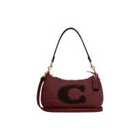 Coach Teri 24 C Pattern Iconic Logo Plush Zipper Closure Handbag Women Handbag Cherry-Red CE557-IMBCY Basic Set (Bag+Dust Bag)