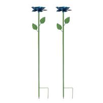 2Pcs Rust-Resistant Bee Water Feeder Metal Flower Butterfly Water Bath  Household Use mėlyna