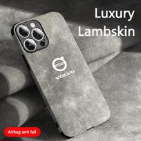 Automobilis Volvo logotipui Suede Visiškai dengiantis telefono dėklas iPhone 16 15 13 14 12 Pro Max Mini 8 XR XS 16 Plus 15Pro MAX Dangtelio korpusas For iPhone 15
