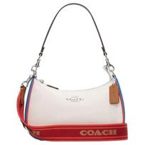 COACH Teri 23 Silver Letter Logo Cowhide Half Moon Bag Hand Shoulder Bag Medium Women's White sidabras