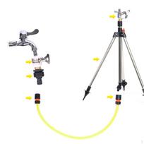 Garden Lawn Sprinkler Tripod Impact Base Rack Quick Connector Heavy Duty Automatic