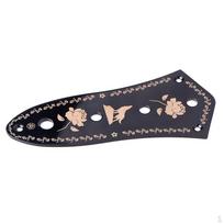 Flower Decor 4 Holes Control Plate Guitar Supply Black