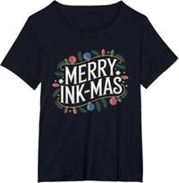 Merry Christmas Ink-Mas Funny Christmas Tattoo T- Shirt 2XL