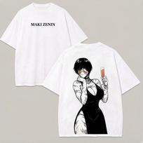Vintage Washed Jujutsu Kaisen Anime Maki Zenin Graphic T-shirt  Men Women Clothing Short Sleeve Tees S