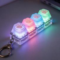 LED šviečiantis raktų pakabukas Klaviatūra Spaudžiamas mygtukas Fidget žaislas Streso ir nerimo malšinimui Nešiojamas stalo aksesuaras Biuro dekoras Dovana 1PC