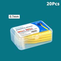 20Pcs L Type Angled Interdental Brush Brush For Braces Micro Soft Brush For Dental Brackets Cleaning Short Handle Brushes geltona