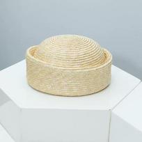 USPOP Women Summer Straw Pillbox Hat Vintage Woven Dome Cap Chic Minimalist Headwear 56-58CM