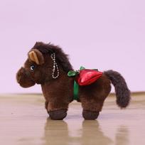 Mascot Vintage Pony Plush Keychain Chinese Style Chinese Horse Plush Keyring  Festive Decor Style D