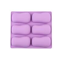 Silicone Soap Molds for DIY, Handmade Mould, Food Grade, Making Tools, Bathing Mold, Form Supplies, 6 Holes pink
