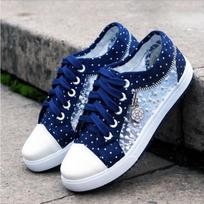 Women's Casual Vulcanized Shoes Lace Mesh  Tenis Feminino Floral Sneakers Lace-up Flat Ladies Slip on Female Footwear Size 35-40 34