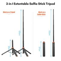 UURIG TP 03 Sports Camera Selfie Stick Tripod Stand Max. Length 122cm with 1 4 Inch Screw for Smartphone Action Camera juoda