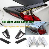 Carbon Fibe/Chromer Rear Tail Light Lamp Cover Trim For Toyota C-HR CHR 2016- carbon fiber