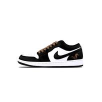 Jordan Air Jordan 1 Pony Baby Cushioning, Wear Resistant Low top Vintage Basketball Shoes Unisex Black White 553558-165(Team766-) 43