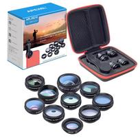 DG10 Ten-in-One Mobile Lens Set: Fisheye, Wide-Angle, Macro, Teleconverter, Polarizer juoda