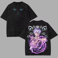 Jujutsu Kaisen Gojo Satoru Printed Tshirt Mens and Womens Washed Tshirt High Quality Vintage Cotton Tshirt Harajuku YK Top XL