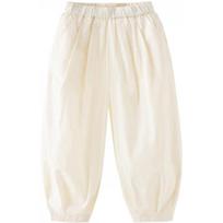 DAVE&BELLA Girls' Cotton Cropped Casual Pants 150 pieno baltumo spalva