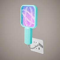 Insulated Protective Net UV Light  Mosquito Trap Bendable Handle Mini Fly Bug Zapper  Pet mėlyna