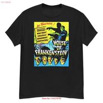 House of Frankenstein cult horror film fan art t shirt vintage Washed homme Comfortable designer clothes Stretched Casual S įvairiaspalvis