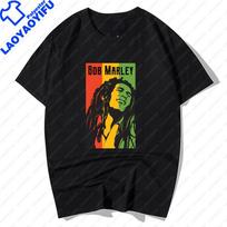 Bob Marley Rock Hip Hop T Shirt Unisex Clothing Fashion Retro Graphic Tshirts Summer Casual Streetwear Unisex Tee Ropa Hombre M